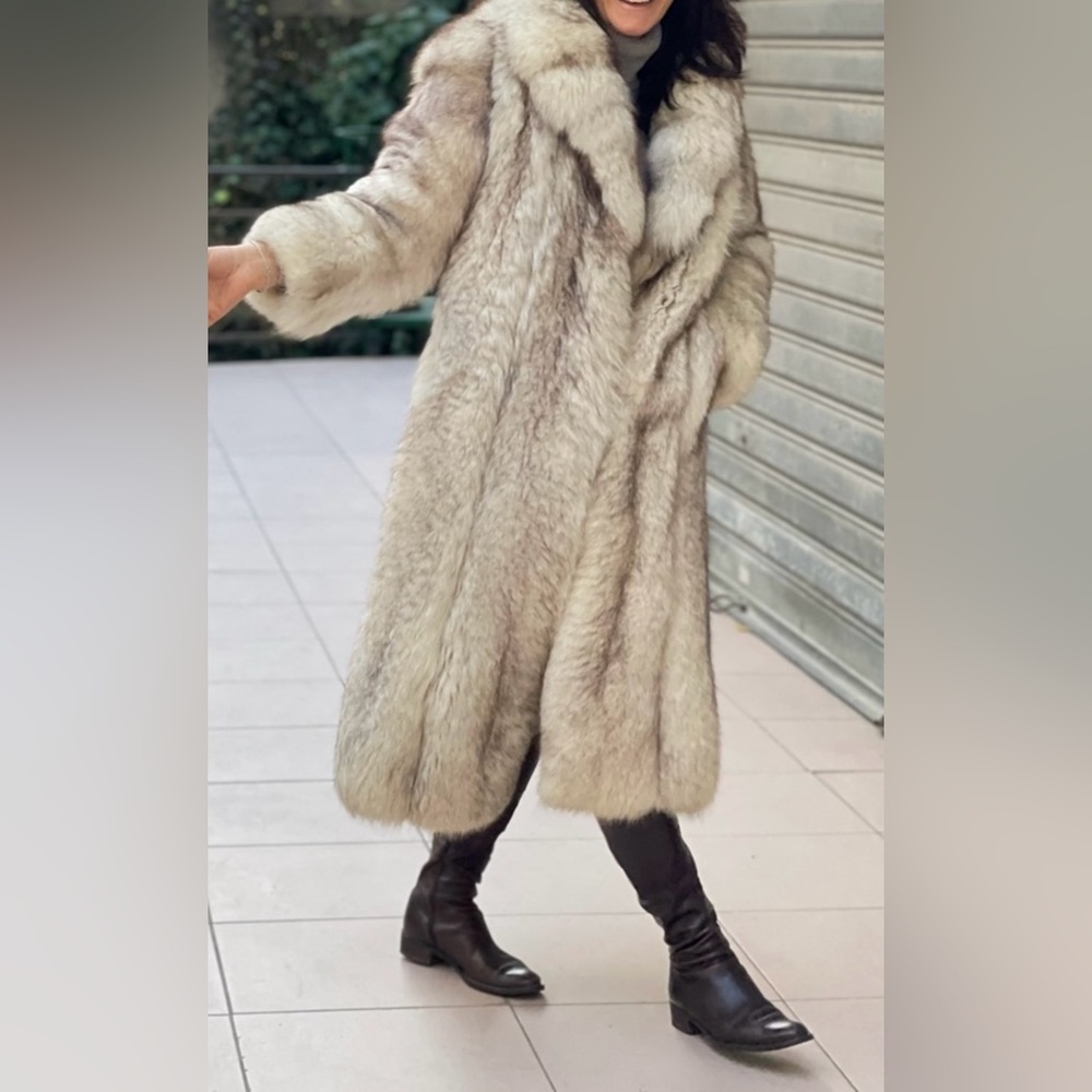 Blue Fox Fur Coat